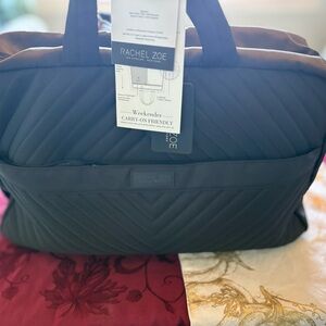 Rachel Zoe Black Quilted Duffel Bag